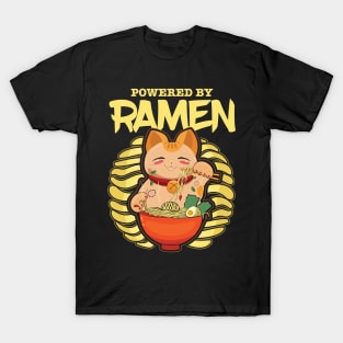 ramen noodles food ramen noodles cat kawaii manga delicious cats T-Shirt